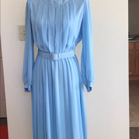 VINTAGE ILGWU BLUE WOMEN DRESS SIZE 12 - Picture 8 of 16